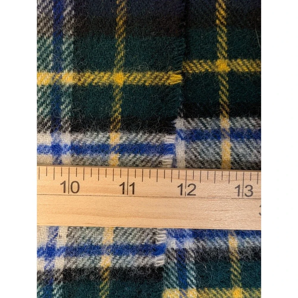 Tie Rack Lambswool Scarf Green Blue Tartan Plaid Scotland Neck Warmer Preppy
